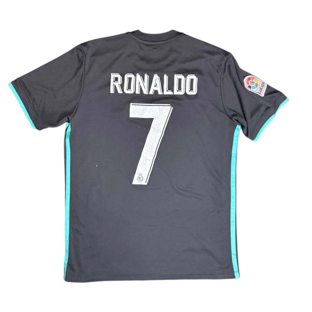 Cristiano Ronaldo Real Madrid 2017-18 Away Jersey with FIFA World Champions Patc